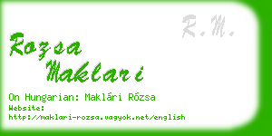 rozsa maklari business card