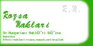 rozsa maklari business card